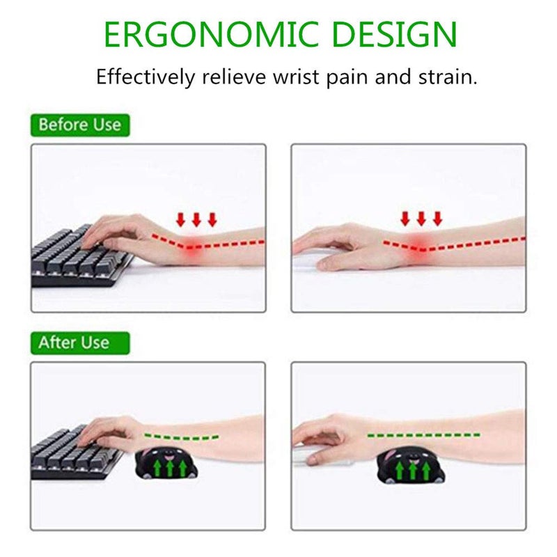 Sunffice Small Wrist Rest Mouse Pad, Mini Cute Pig Ergonomic Mousepad Memory Foam Design Pig Shape Wrist Support Pillow Rest Cushion Mat for Office Computer Laptop,Comfortable and Pain Relief(Black) - Image 5